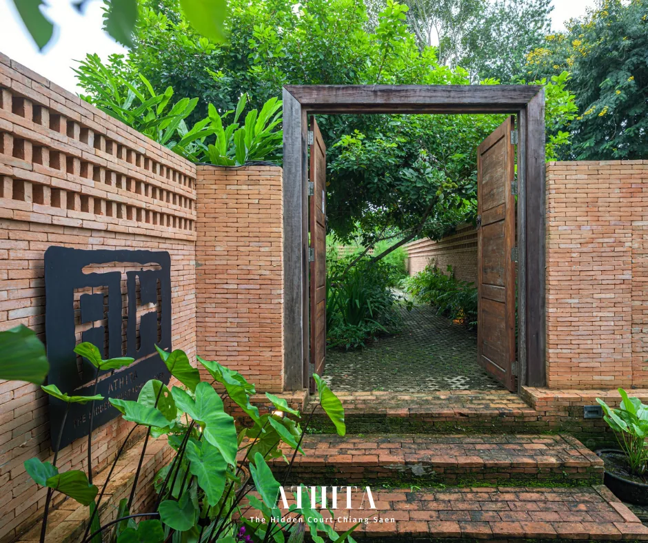 A crafted garden threshold within Athita